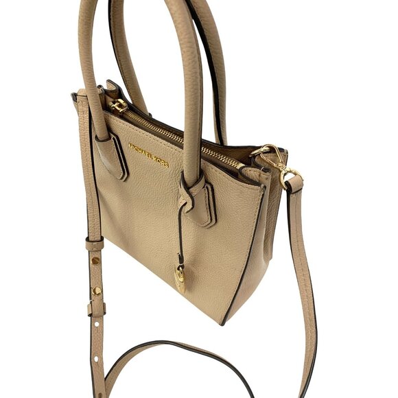Michael Kors Mini Mercer Leather Crossbody & Tote Bag Nude EUC 8480 - Picture 4 of 16